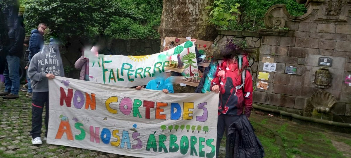 A veciñanza da Falperra monta garda hoxe dende primeira hora da mañá para opoñerse á anunciada talla de arborado sano polo Concello de #Vigo.
#stoparboricidio #vivavigoCONarbores