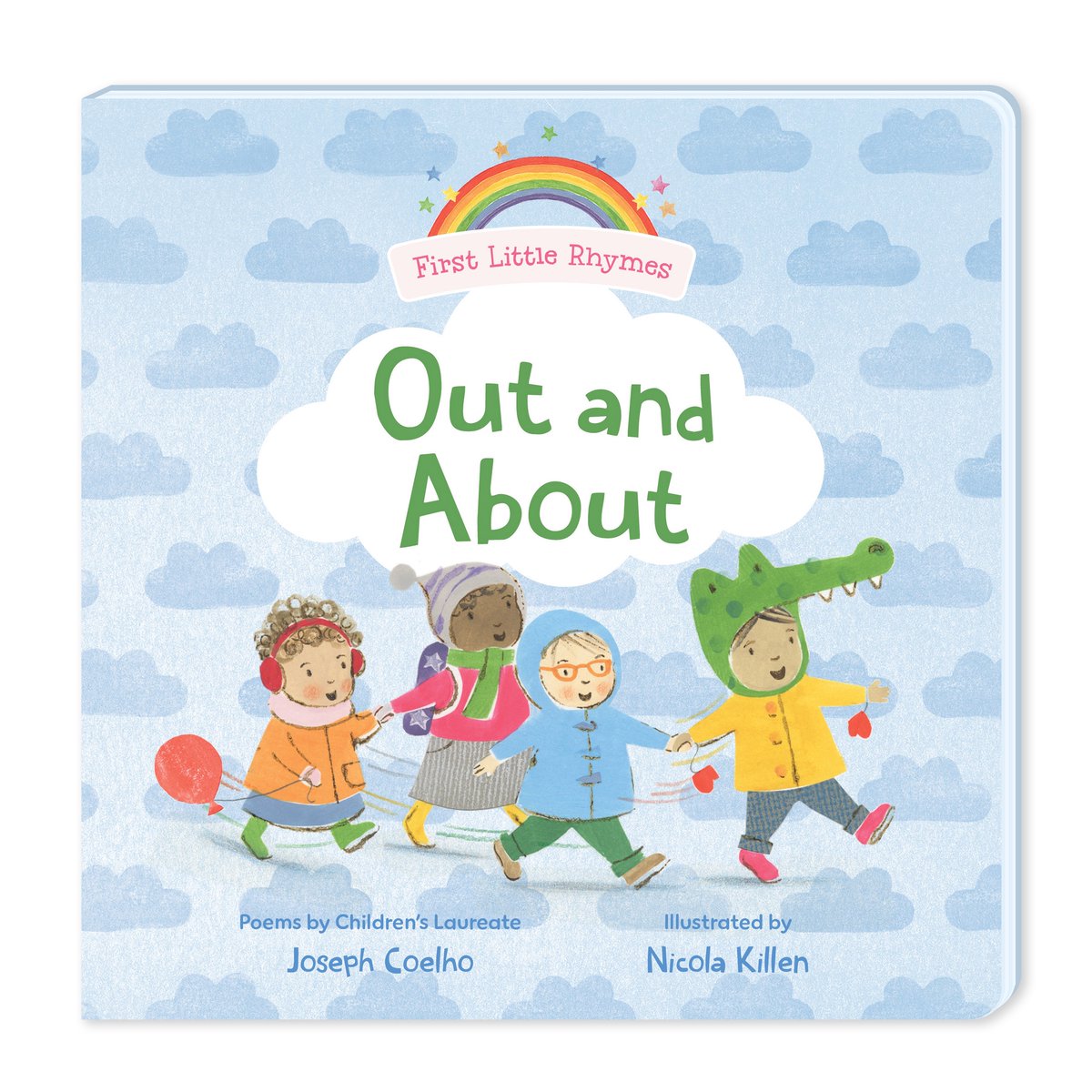 Children's Laureate @JosephACoelho and illustrator @nicolakillen present a delightful collection of short poems on going out and about in the world! FIRST LITTLE RHYMES: OUT AND ABOUT is out today in a chunky board book format! 🌈
