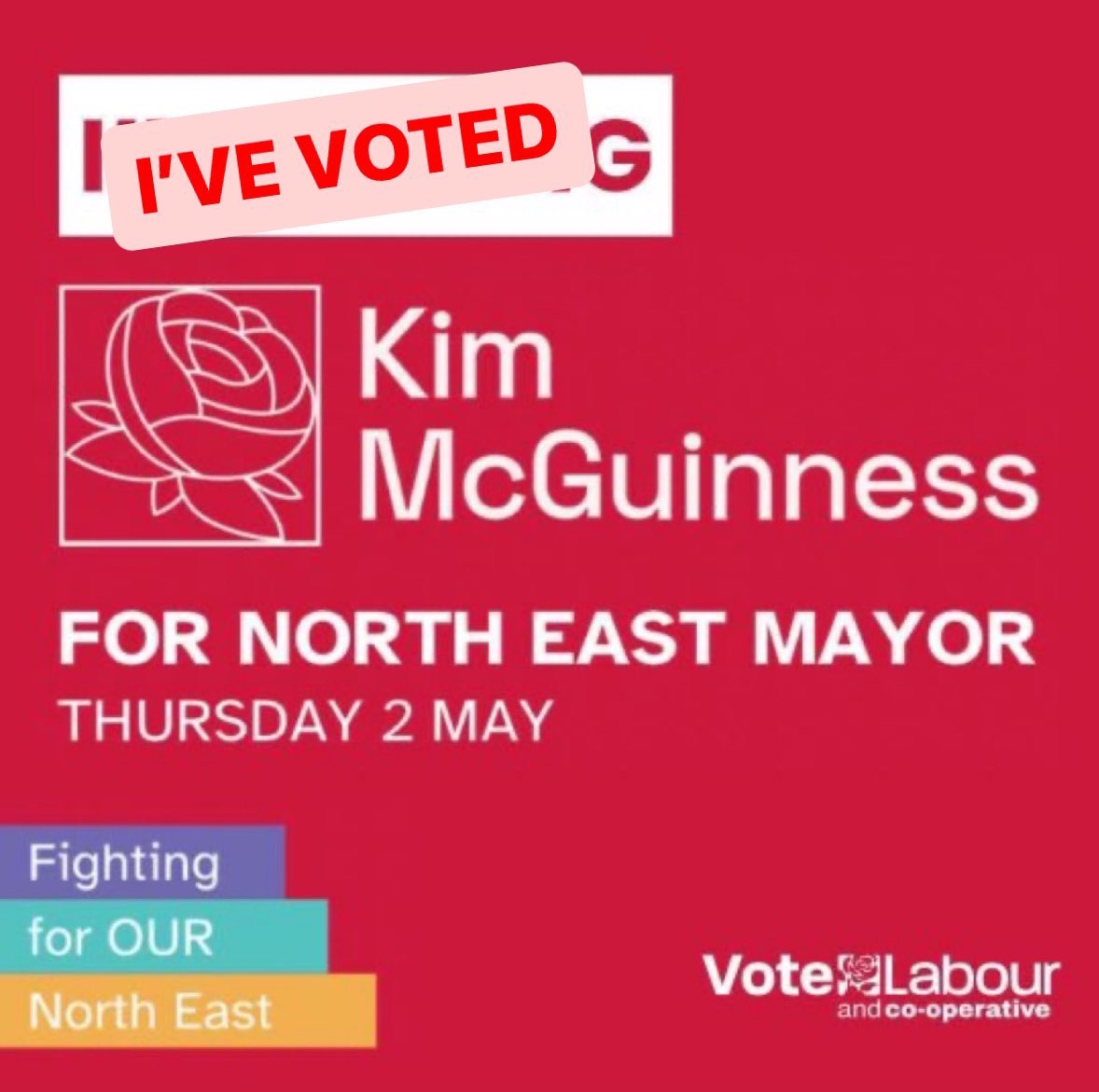 @KiMcGuinness has run a positive campaign with honesty & integrity. Shes undoubtedly the best person for the job & I look forward to a North East Mayor that will tackle child poverty, who’ll deliver real change & create opportunities so that people in the North East can thrive.