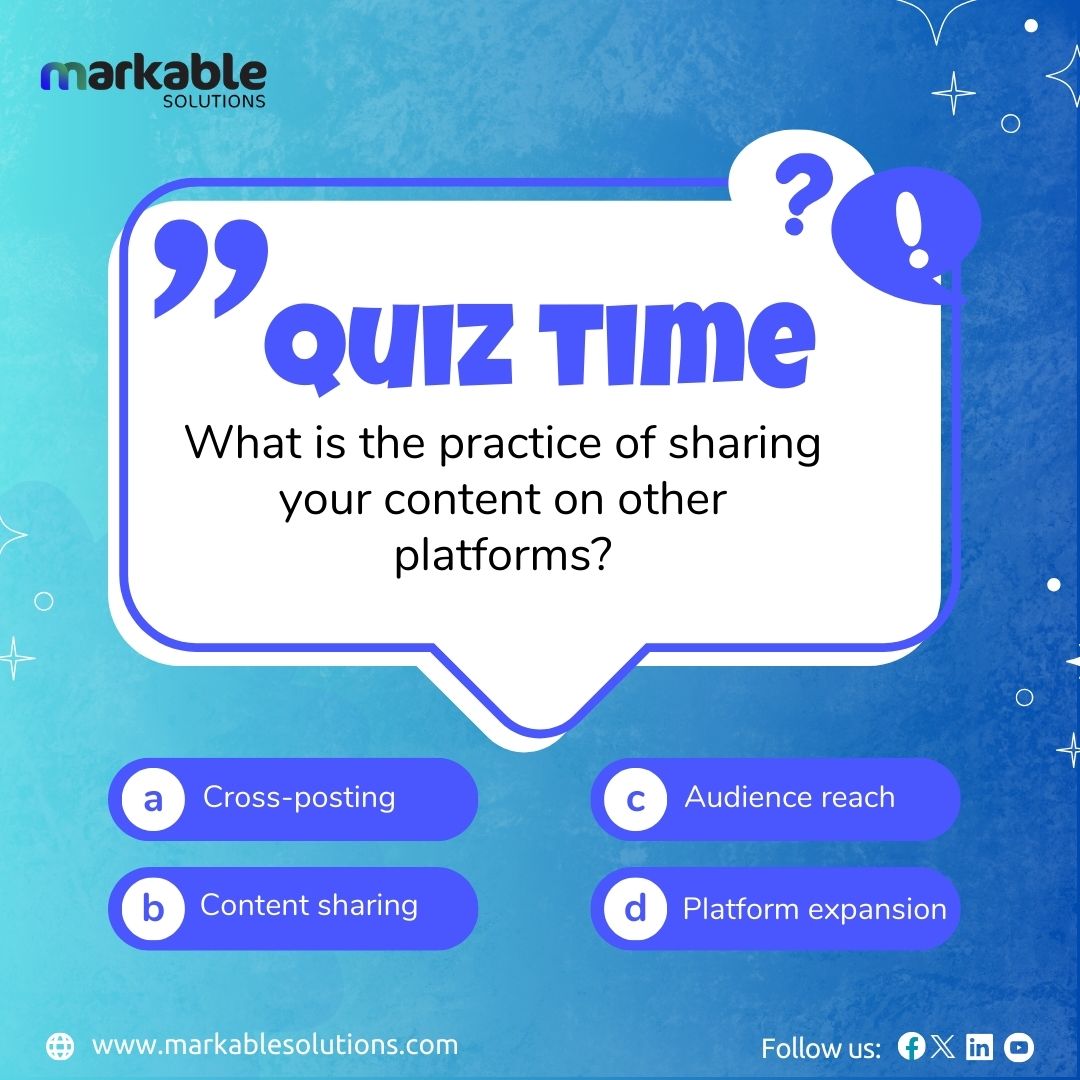 Ready to boost your content strategy? Take the quiz and share your results in the comments! 👇
#ContentMarketing #ContentSyndication #MarketingQuiz #MarkableSolutions