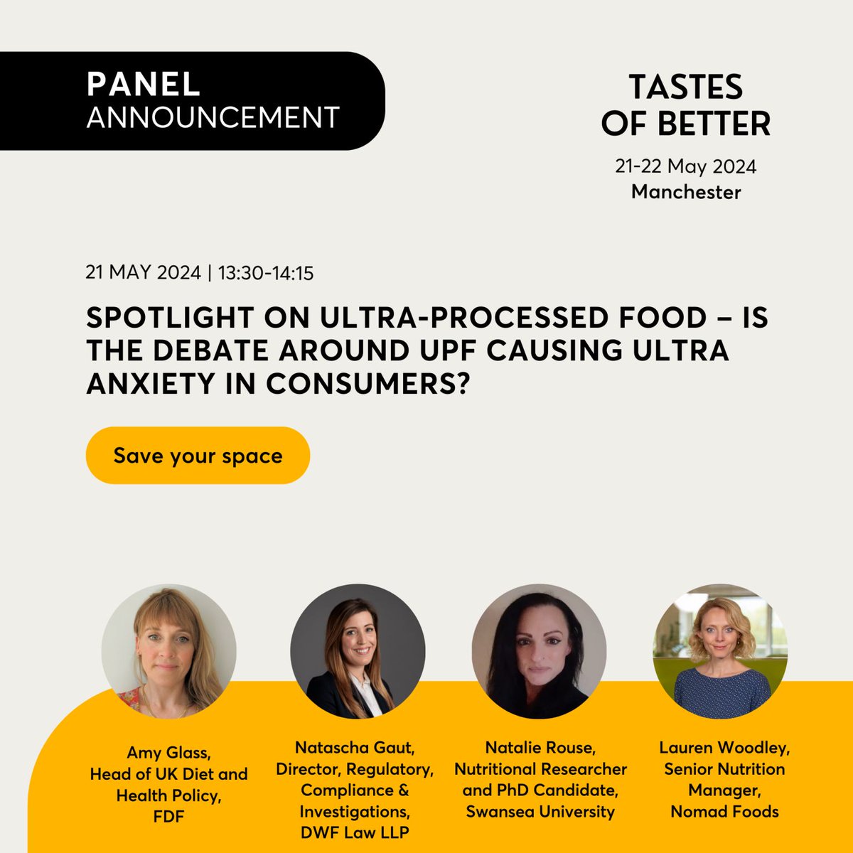 Is the debate around Ultra Processed Foods causing ultra anxiety in consumers? Join the panel as they address the misconceptions, confusion and challenges around the NOVA scale and the UPF category. foodmatterslive.com/tastes-of-bett… 📍 Manchester 🗓️ 21-22 May 2024