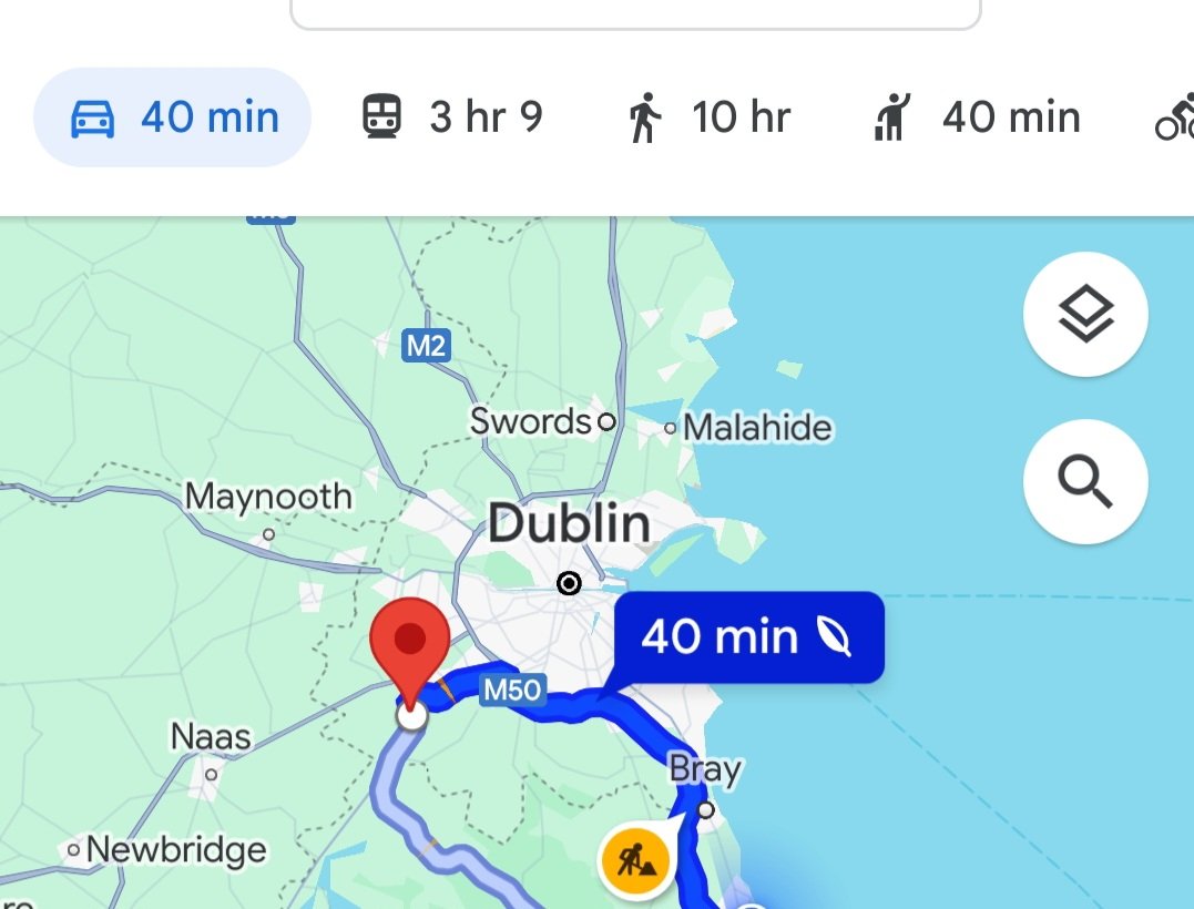 Use public transport more they say... 40m car journey vs 3.9HRS public transport. Cars are king.