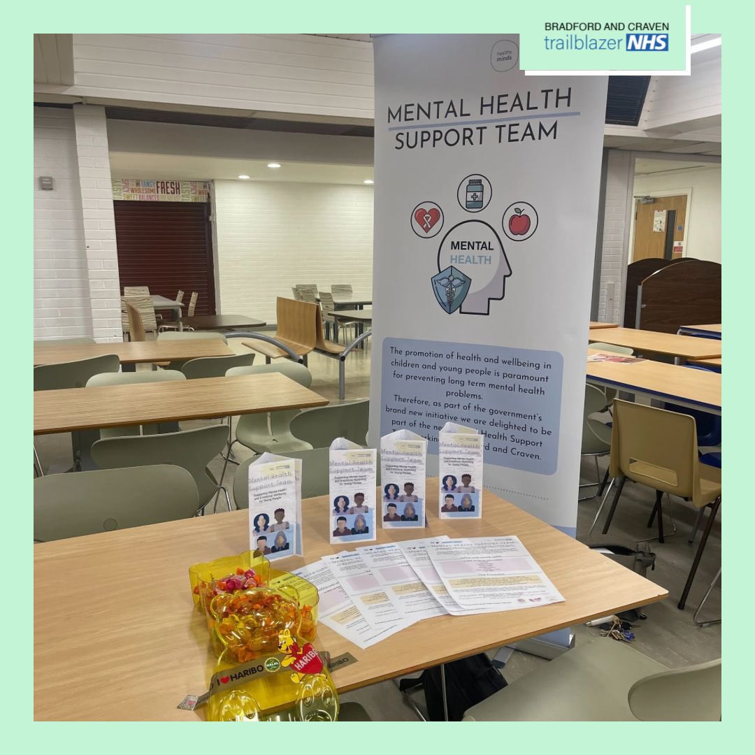 Harriot and Zahra attending <a href="/LaisterdykeLA/">Laisterdyke Leadership Academy</a> to offer a parent drop in for any questions regarding children’s mental health <a href="/BDCFT/">BDCFT NHS</a>