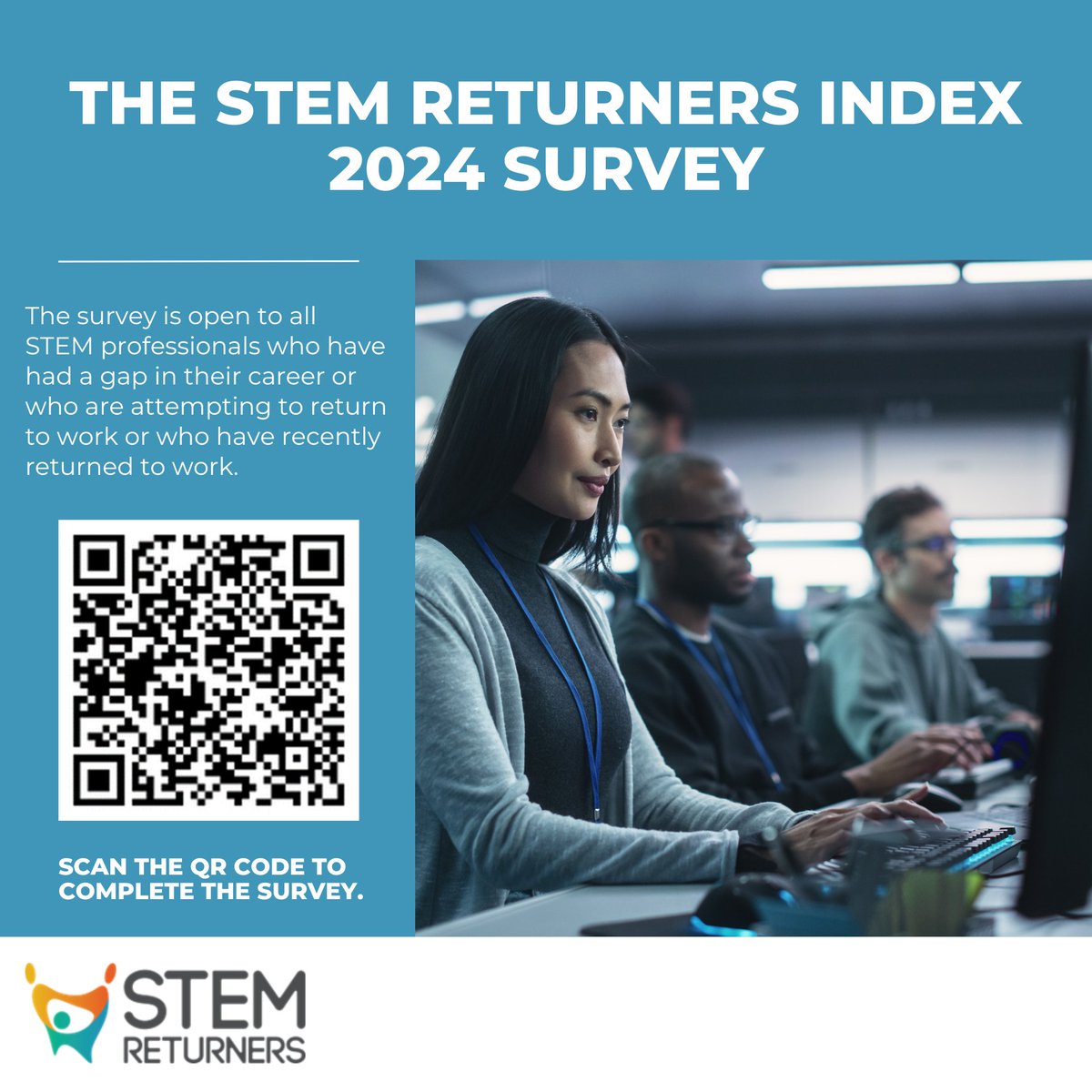 We invite all #STEM professionals who have had a career break or are looking to re-enter their industry, to share their experiences with us. We NEED your valuable input to drive change and create a more #inclusive industry. To complete the survey, visit online1.snapsurveys.com/interview/77a2…