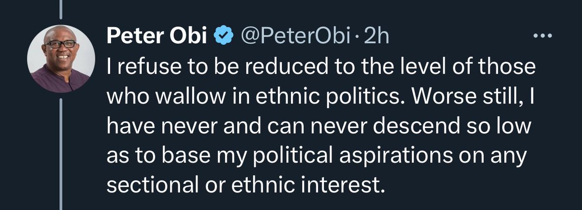I’m a proud Peter Obi supporter