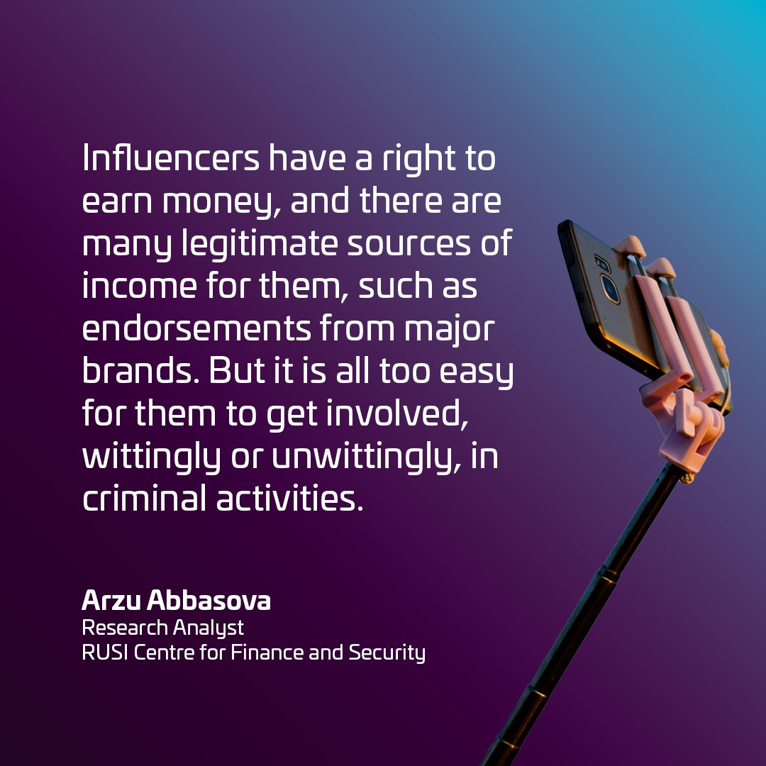 Early Career Spotlight: Arzu Abbasova from RUSI's Centre for Finance and Security Check out Arzu's Commentary on the connection between influencers and financial crime here: rusi.org/explore-our-re… @avabbasova @CFS_RUSI @RUSI_org