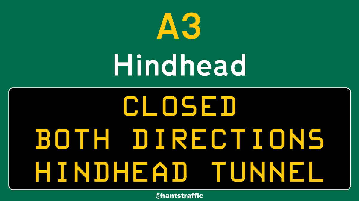 #A3 #Hindhead - Hindhead Tunnel is CLOSED in both directions due to a technology issue, and heavy delays on approach heading back towards #Liphook. x.com/HighwaysSEAST/…