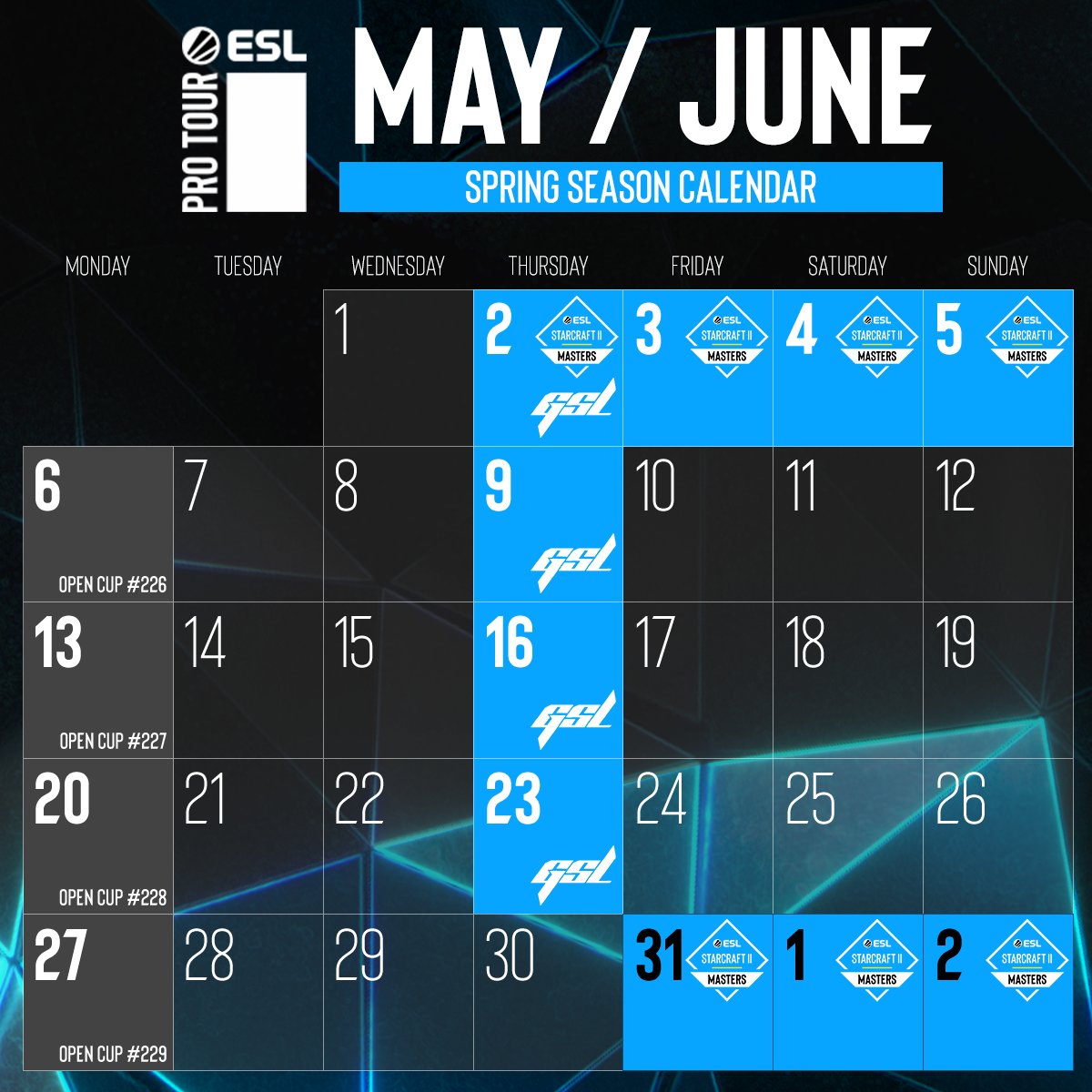 Don't miss any of the ESL Pro Tour StarCraft II action coming up over the next few weeks! 🔥🔥 29 days to go until Dallas...