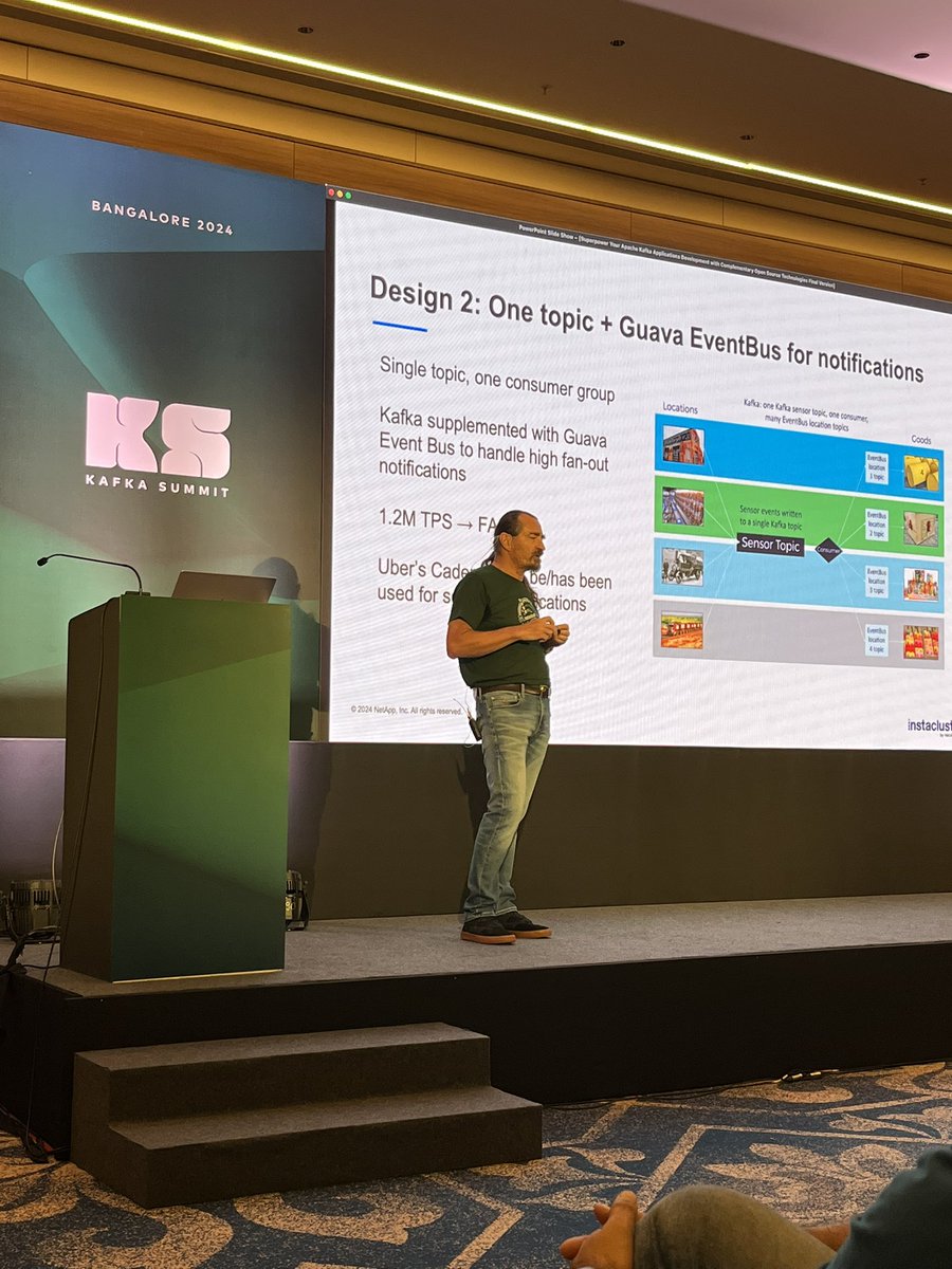 Next up at #kafkaSummit #bangalore: @Paulbrebner_ with a crash course (and fun examples) on #opensource technologies that play well with #apacheKafka.