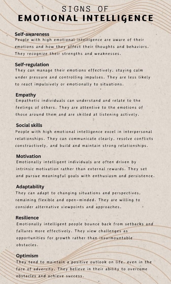 Signs of Emotional Intelligence