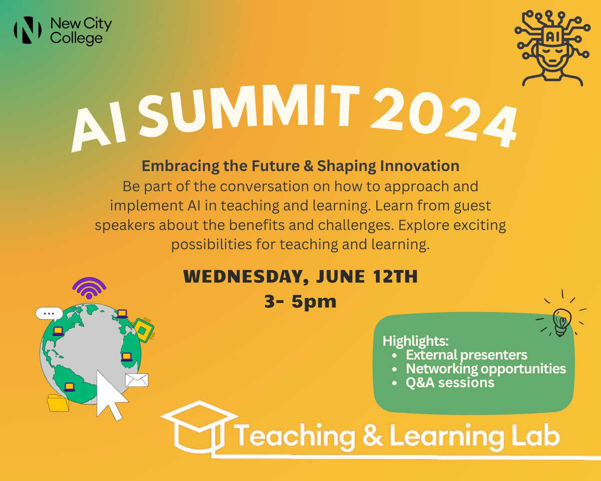 Explore the future of education at the NCC AI Summit! Learn about AI's impact on teaching and learning, gain insights from expert speakers, and discover new ways AI can enhance education. Join us on 12 June, 3-5 pm at our Tower Hamlets campus. Register now:bit.ly/4a1vJrt