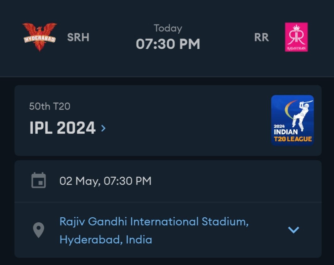 @IPL IT'S MATCHDAY! Tonight's #IPL clash is going to be a thrilling one! @SunRisers vs @RajasthanRoyals! Who will come out on top? Will SRH's batting prowess take them to victory or will RR's spin attack prove too strong? Let's get ready for a cracking contest! #SRHvRR #IPL2023