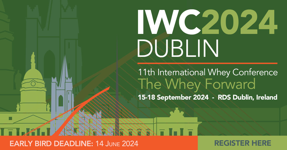Register by 14 June 2024 to claim your registration discount and join the global whey business community and scientists for the 11th International Whey Conference to be held in Dublin from 15-18 September 2024 #wheyconference24 spkl.io/601042QnC