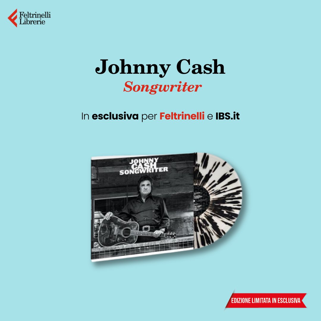 “Songwriter” (@UMusicItalia) di Johnny Cash, in arrivo il 28/06, contiene undici imperdibili e inediti brani registrati dall’artista nel 1993 😍 Pre-ordinate il vinile in edizione limitata ed esclusiva per Feltrinelli e IBS.it 👉🏼 bit.ly/Feltrinelli_So…