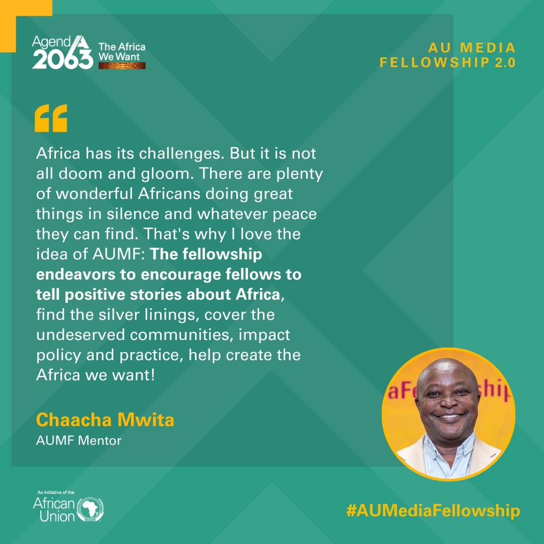 African culture is rich, its people vibrant, and united for positive change. The #AUMediaFellows and fellowship reinforce the positive stories from our continent. 

#Agenda2063 
#AUMediaFellowship
#TheAfricaWeWant