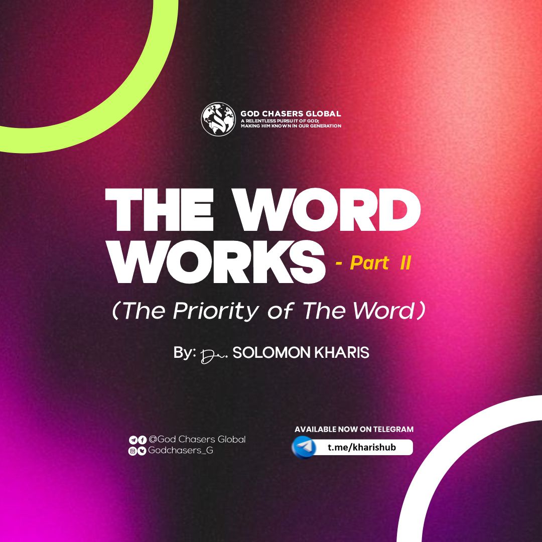 _The Word of God must be priority. It must be your essence. Make sure your service in church doesn’t become a distraction from the Word, the latter is needful._
~ Dr. Solomon Kharis 

Listen to the full message here⬇️
t.me/kharishub/341

#TheWordWorks🔥