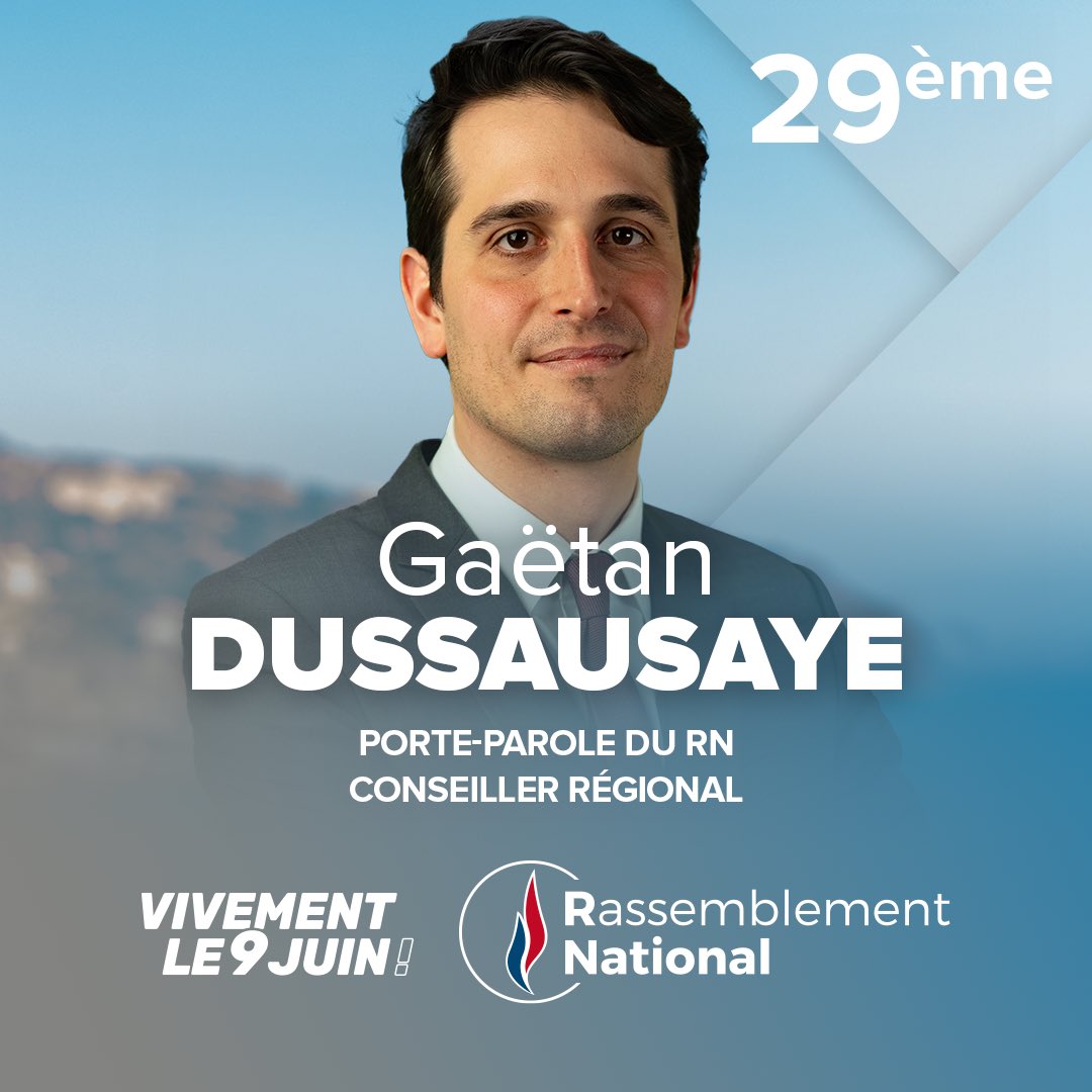 🔵 Ils figurent en position éligible avec @PR_Thionnet sur la liste de @J_Bardella, félicitations à nos deux anciens directeurs nationaux, @Al_Nikolic et @G_Dussausaye. Comme toujours, le @RNational_off fait confiance à sa jeunesse militante et méritante. #VivementLe9Juin 🇫🇷