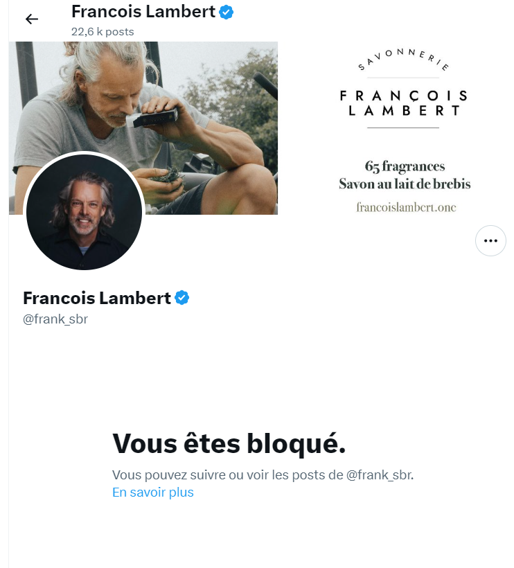 HarfangM's tweet image. Eh bien,
Rarement bloqué, cette fois-ci par une vedette en réaction à un commentaire pourtant courtois et articulé qui n'a pas fait son affaire et qui m'a valu d'être traité de «con» par lui. L'injure, l'arme des faibles.
