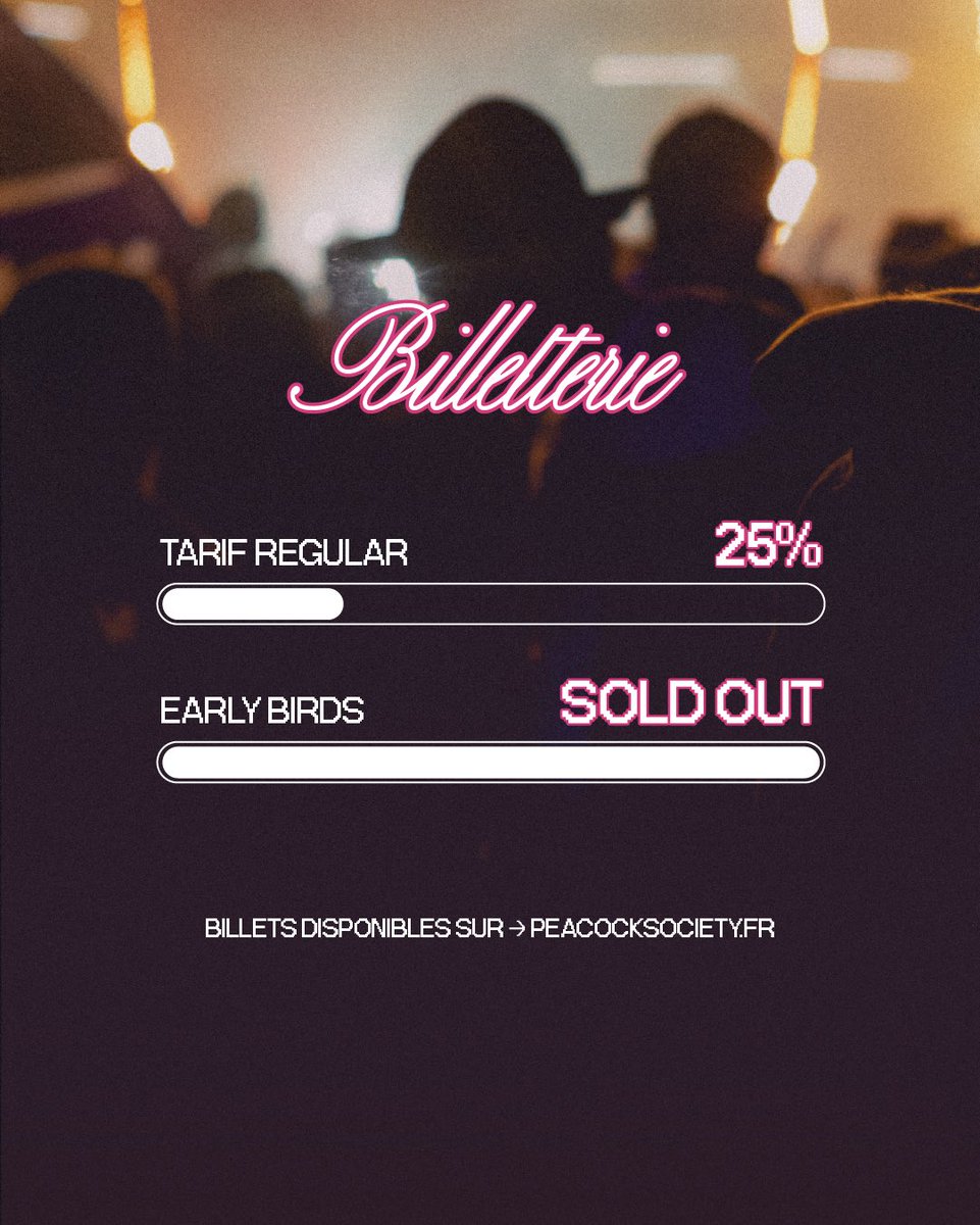 🎟️  Il est temps de prendre vos billets pour le festival ! 🔥Peacock Society 2024 et son format XXL Open Air revient le samedi 13 juillet ! 🚀 4 scènes et plus de 25 artistes ambassadeur.ices des cultures électroniques pour bien démarrer l'été  💃🏼

👉 peacocksociety.fr/billetterie/