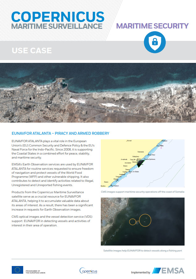 What is @CopernicusCMS’ role in the fight against🏴‍☠️piracy & armed robbery? 🛡️🛰️

Learn more, through our dedicated #CMS infosheet on #maritimesecurity, where we explain the support CMS provides to 🇪🇺@EUNAVFOR, off the coast of 🇸🇴Somalia!🌊
🔗 bit.ly/4ayb536