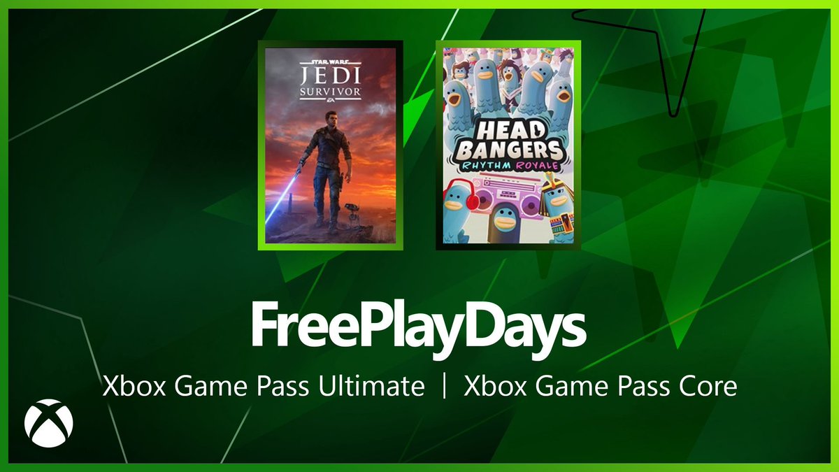 Here are the Xbox #FreePlayDays games of the week 💚 • STAR WARS Jedi: Survivor • Headbangers: Rhythm Royale