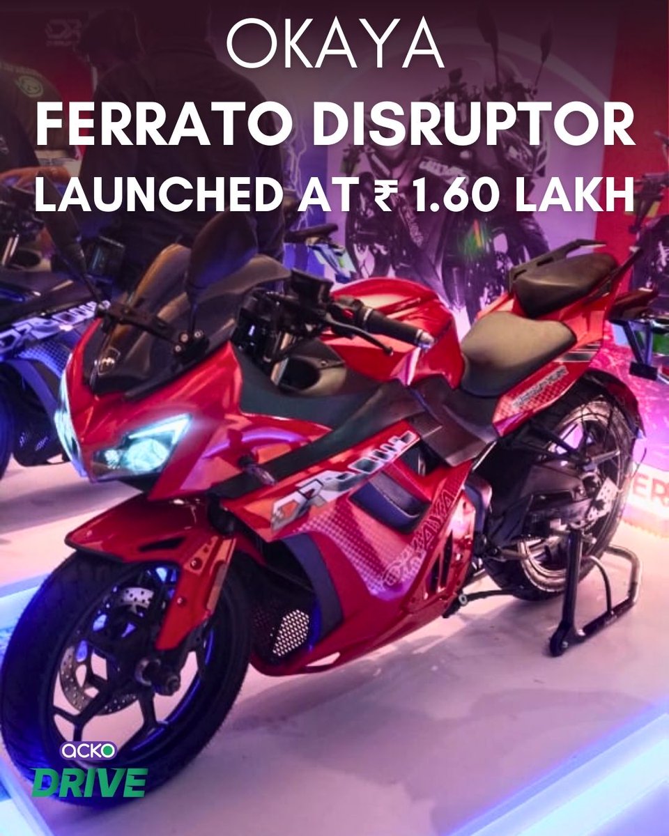 Okaya has entered the premium electric motorcycle segment with the new Ferrato Disruptor All Details - ackodrive.com/news/okaya-lau… #Electric #Motocycle #Okaya #EV