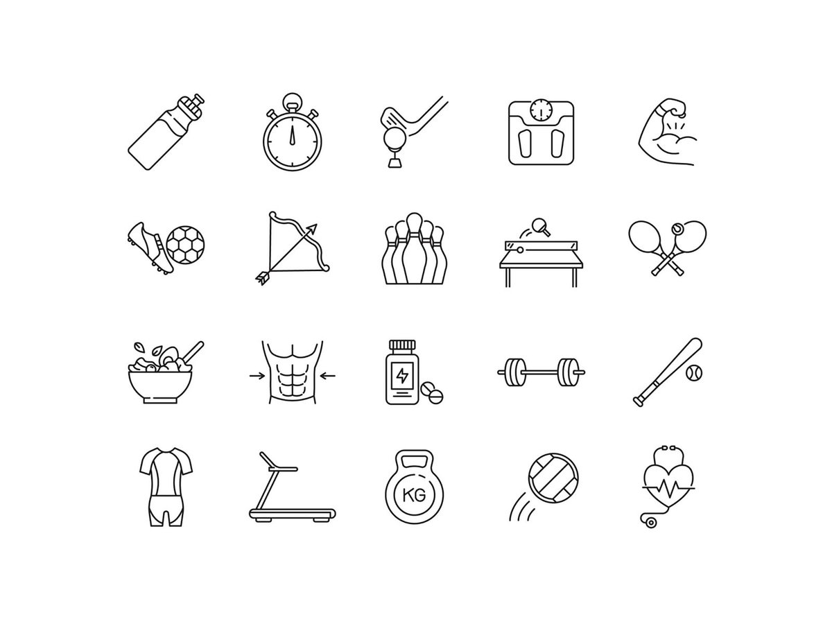 80 Sport Icons Download: graphicpear.com/80-sport-icons #icons #graphicdesign #vectoricon #freevector