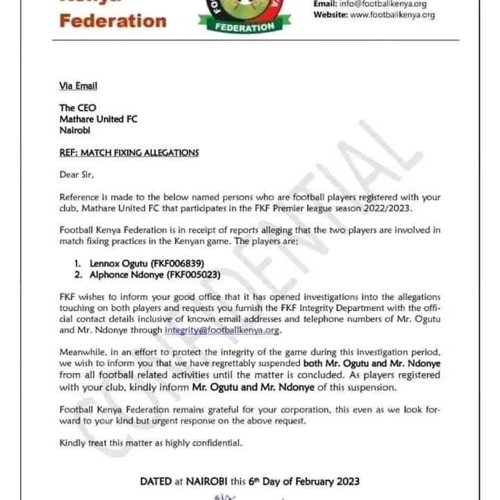 The suspension of players and teams involved in FKF Match Fixing is necessary, but preventive measures are equally important to stop corruption at its roots.
