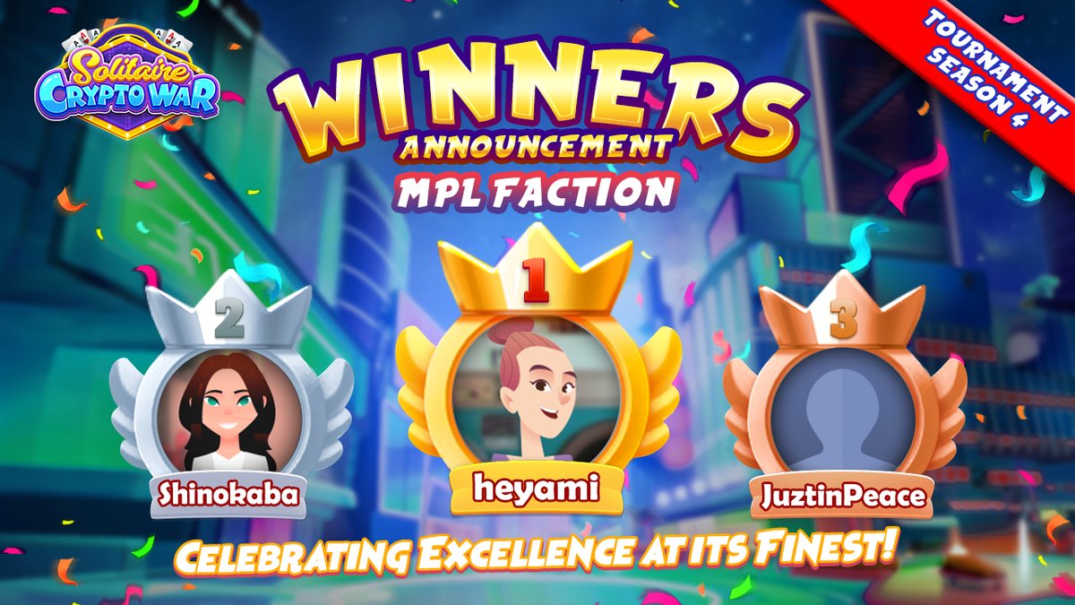 📣 Winner Announcement of Tournament Season 4 📣
Drumroll Please 🥁
Introducing the Victors of Tournament Season 4 🎉
Find the winner list in the comments ✨
Stay connected with us ⚡
—
🔗Download game👉 solig.page.link/scw
#P2E #mobilegames #SolitaireCryptoWar