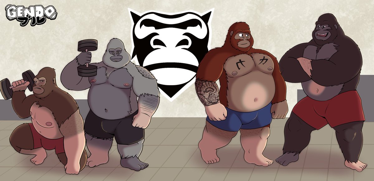 This time we have four strongmen suddenly discovering their inner apes. Dennis Kohlruss, Kyriakos Kapakoulak, Eddie Hall and Brian Shaw. And even the gym‘s mascot changed from bear to rilla. Inspired by @Amiga_Square. Art by @Gendomx.