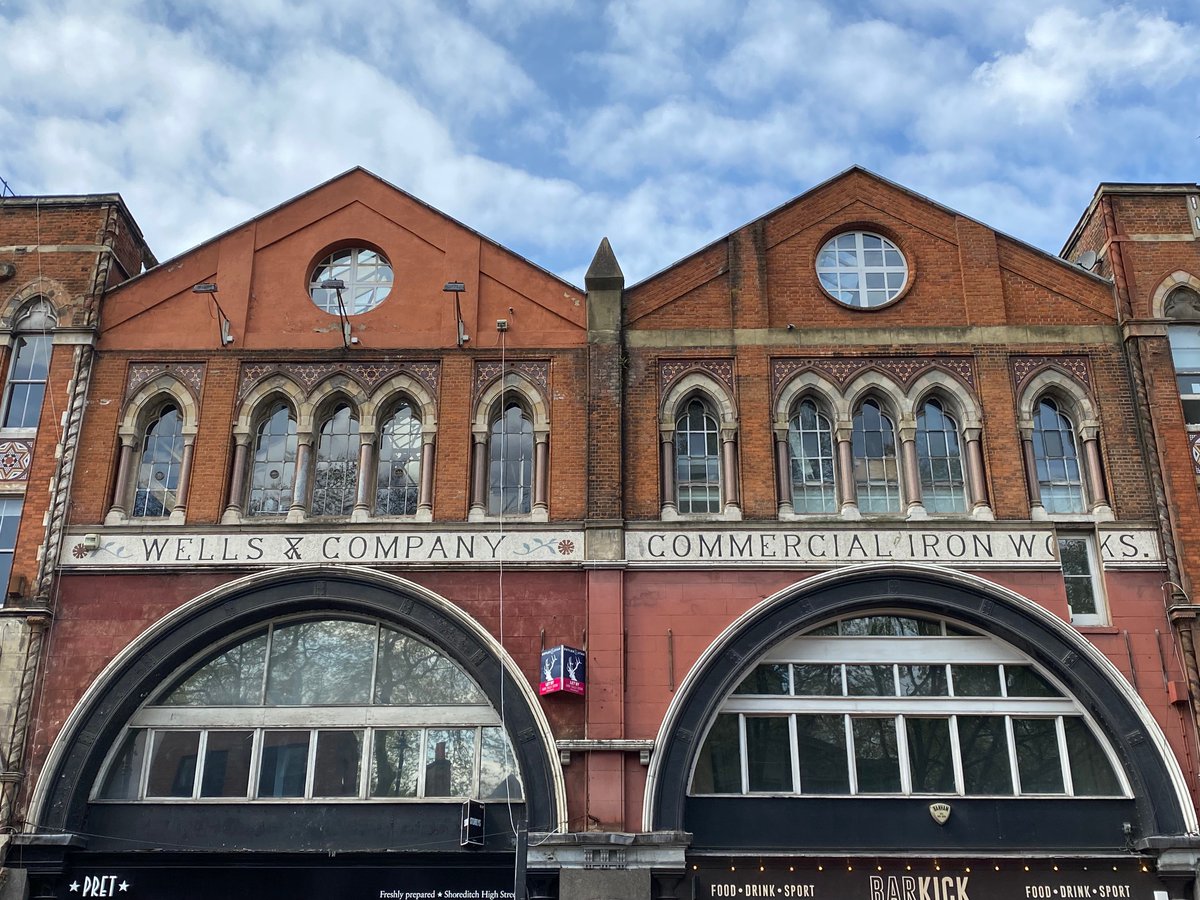 Ghost Signs | 4. Who knows what prompted the twit who carved a chunk out of the letters ‘O’ and ‘R’ in the Wells & Company Commercial Iron Works sign on Shoreditch High Street to add a tiny window to the facade of a formerly handsome industrial building? instagram.com/p/C6dJl3lIbtX/…