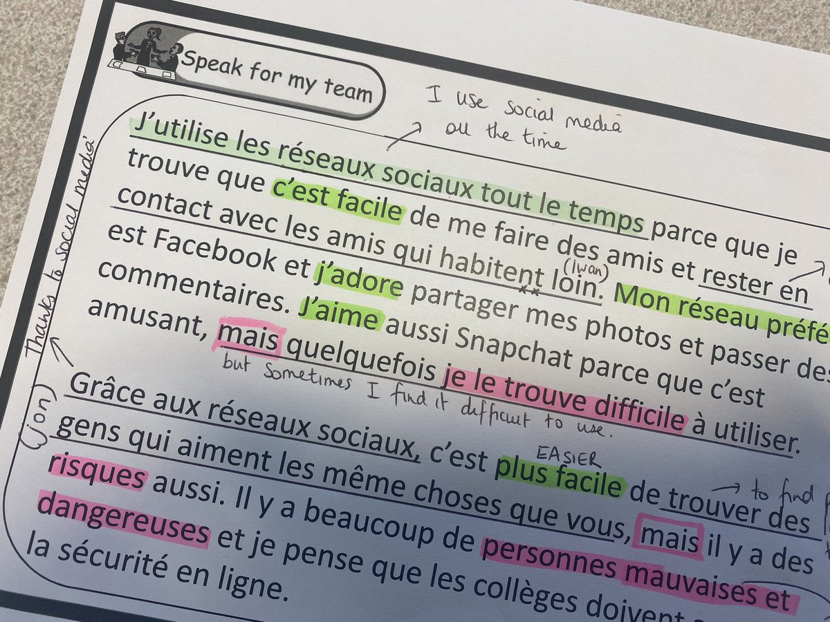 Speak for my team collaboration in y10 French - plugging in the mega brain! #collaborativelearning @OutwoodHindley