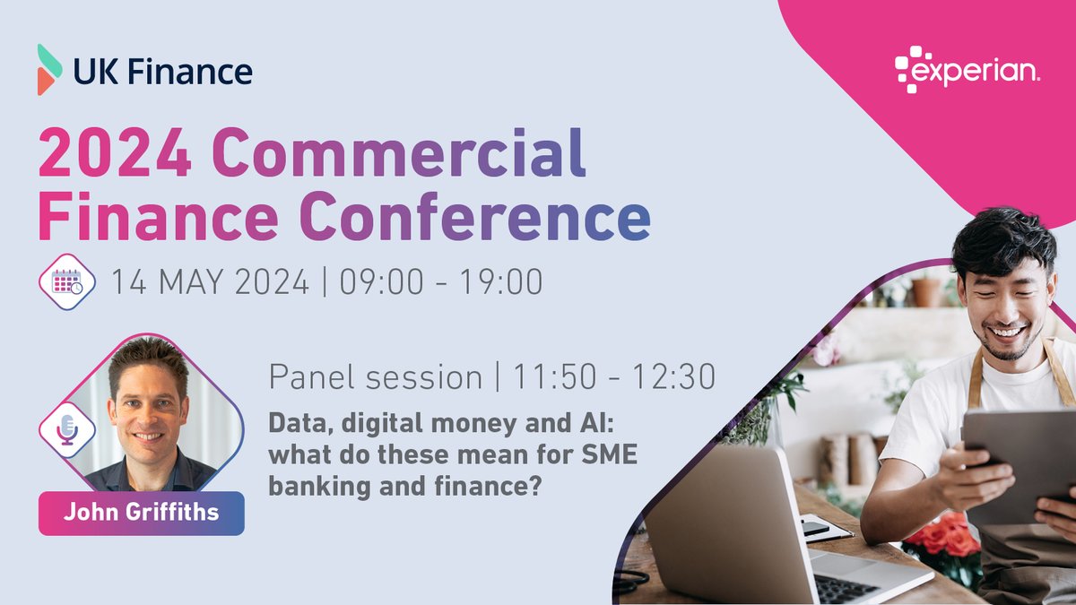 From data in credit decisioning to AI and digital money, the #SMEFinance landscape looks set for even more innovations. Get ahead of the curve and join John Griffiths who’s part of the Innovation Panel at the @UKFtweets #CommercialFinanceConference: bit.ly/3WvkOmK
