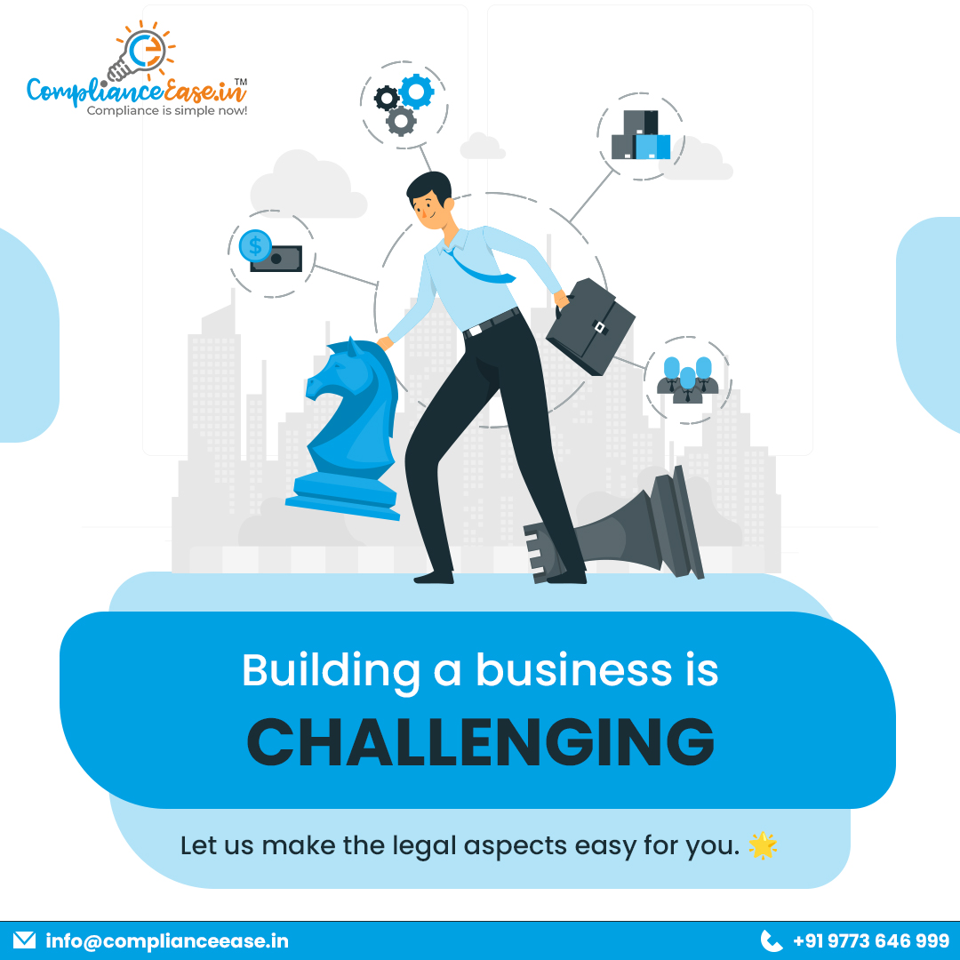 'Building a business is challenging. 
Let us make the legal aspects easy for you. 🌟 

#BusinessBuilding #LegalEase #ComplianceEaseIN #BusinessSupport  #startupguruom #ComplianceEaseIN