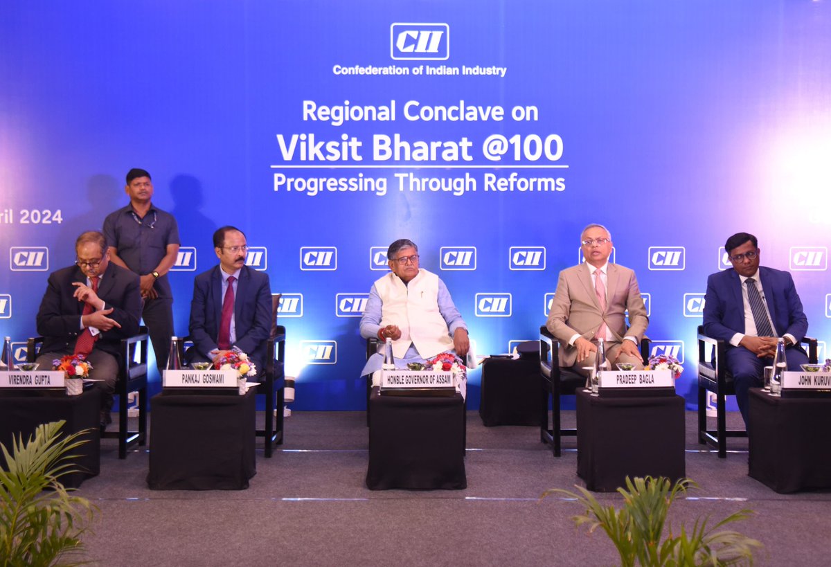 Attended the regional conclave on Visit Bharat@100 progressing through reforms, organized by the Confederation of Indian Industry in Guwahati.