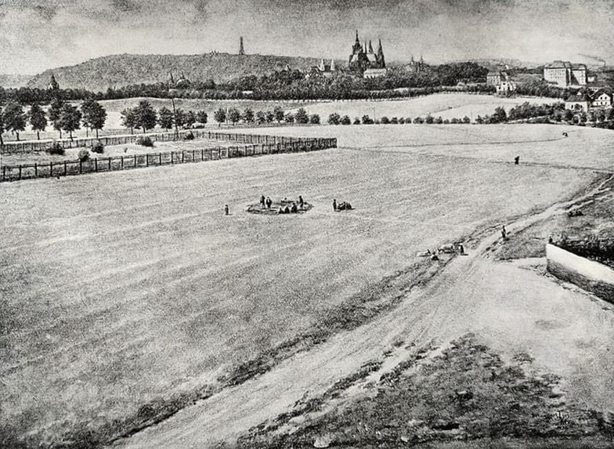 Prague’s Letná Plain, looking rather different in this period