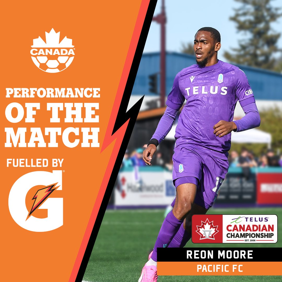 Reon Moore’s LATE equalizer kept Pacific’s Canadian Championship journey alive! He earns the Gatorade Performance of the Match! #CanChamp