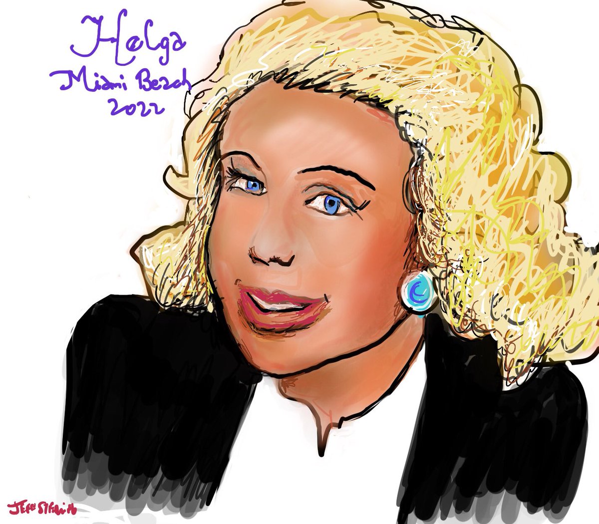 Helga from #Germany attended a #LatinFoodFestival in #MiamiBeach during her #FloridaVacation. Event Planers also booked #Caricature entertainment by #MiamiCaricatureArtist Jeff Sterling from FloridaCaricatures.Com