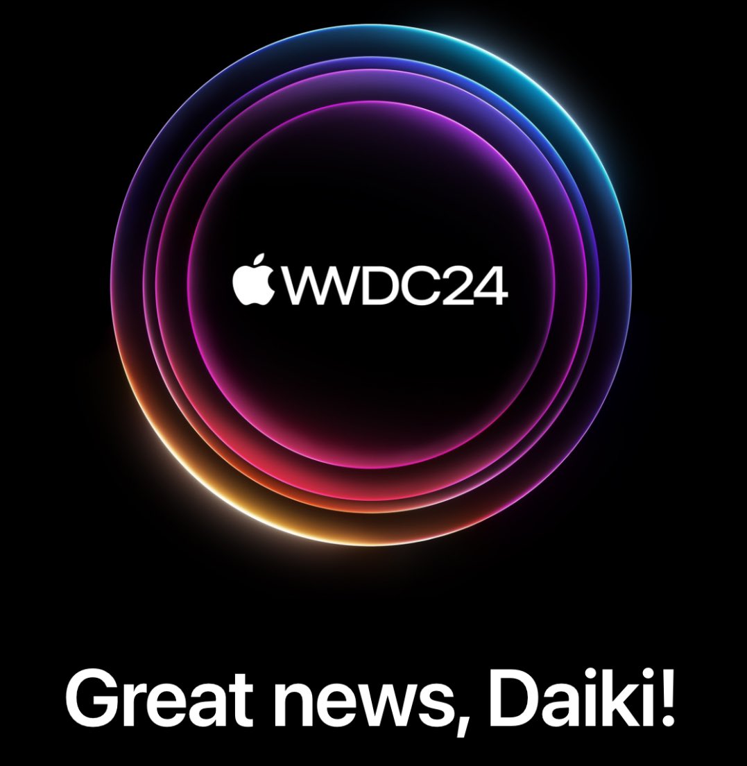 I was planning to go even without it, but I am happy to be able to attend WWDC again this year! Look forward to meeting everyone in the community! #wwdc