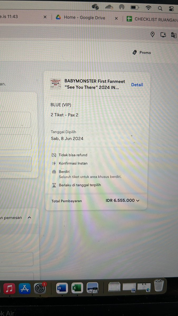 cekutv's tweet image. wts BABYMONSTER in Jakarta Blue VIP 2 tix, pakai data sendiri. 100rb/tix yg mau langsung dm

wts wtb babymonster #BABYMONSTER #babymonsterinjakarta