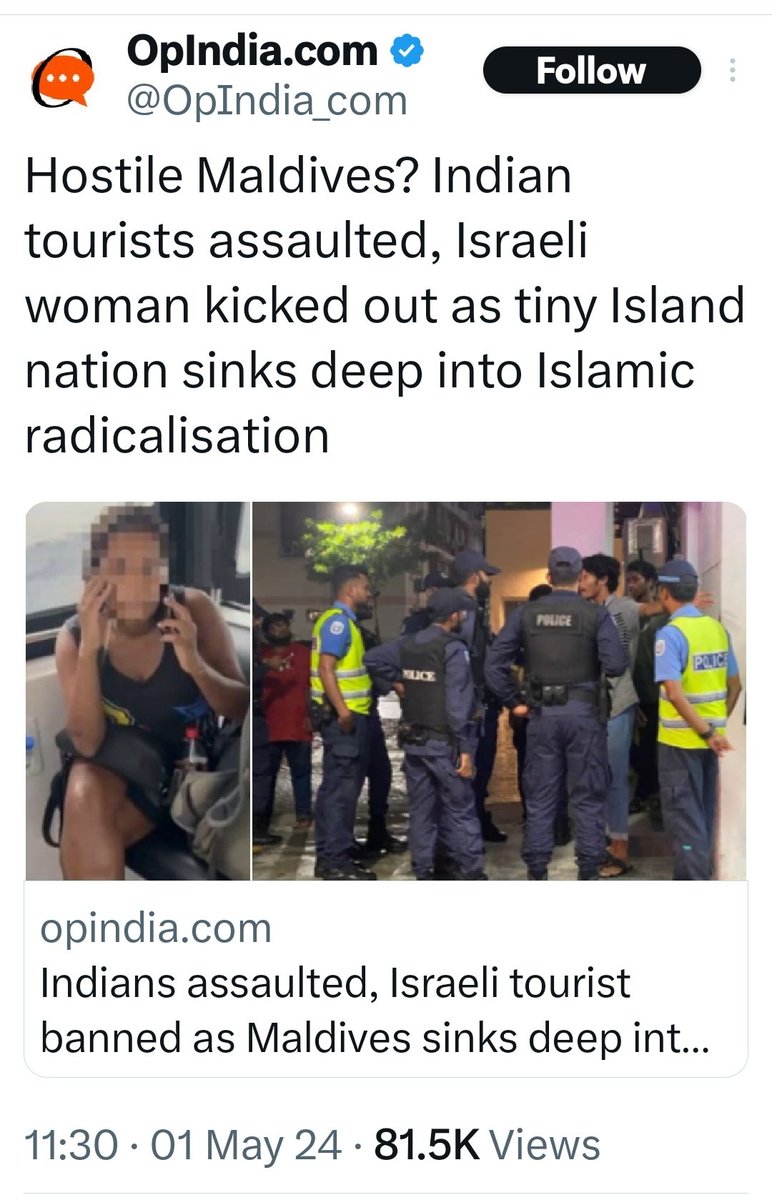 Indians are now being assaulted in Maldives! 

Tell me something! 

Who are these Indians with such low-esteem, still visiting the Maldives? I think, they deserve such treatment!

Go to Thailand,Bali, Mauritius, Seychelles or elsewhere! But #Boycottmaldives