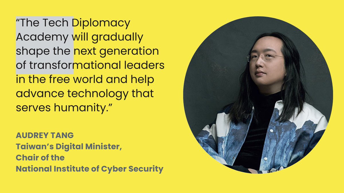 Three cheers for the launch of @TechDiplomacy Academy! We stand shoulder to shoulder with our like-minded partners as they utilize #TrustedTech & #Taiwan🇹🇼 know-how in advancing freedom, democracy & prosperity for all. Read @audreyt's special message🔽. 🖖techdiplomacy.org/news/krach-ins…