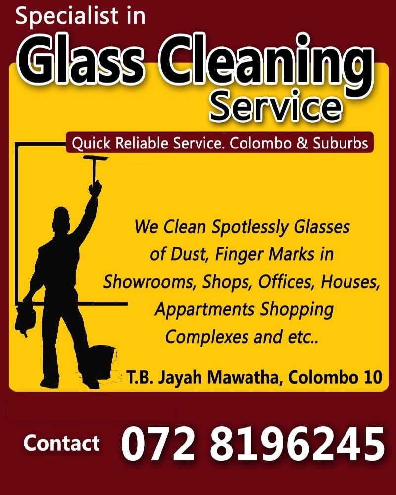 Glass Cleaning Service. Call 072-8196245 Colombo, Kandy & Island-wide.
#lka #iContactLanka #SriLanka