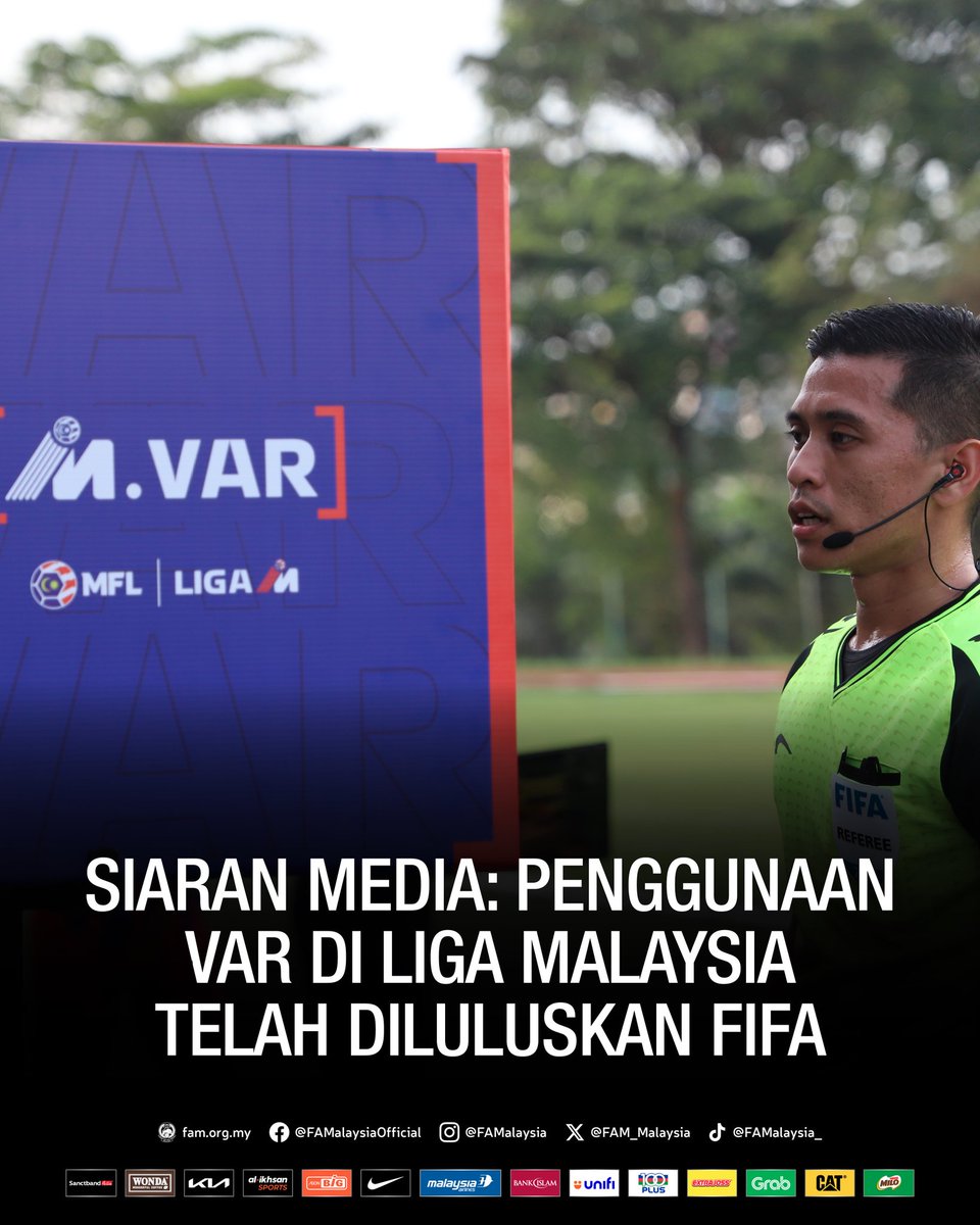 SIARAN MEDIA: PENGGUNAAN VAR DI LIGA MALAYSIA TELAH DILULUSKAN FIFA ▶️ Baca penuh di shorturl.at/vzCSX #FAM #HarimauMalaya