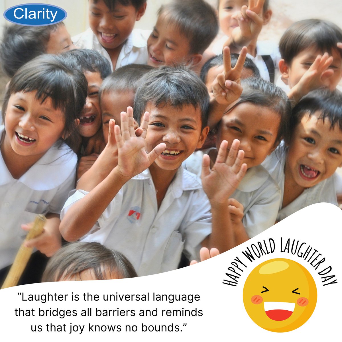 Laughter is the best medicine. This #WorldLaughterDay, let's spread joy and brighten the world, one hearty laugh at a time! 😄🌟
#ClarityMedical #HealthisWealth #HappyMindHappyBody #peace #GlobalHealth