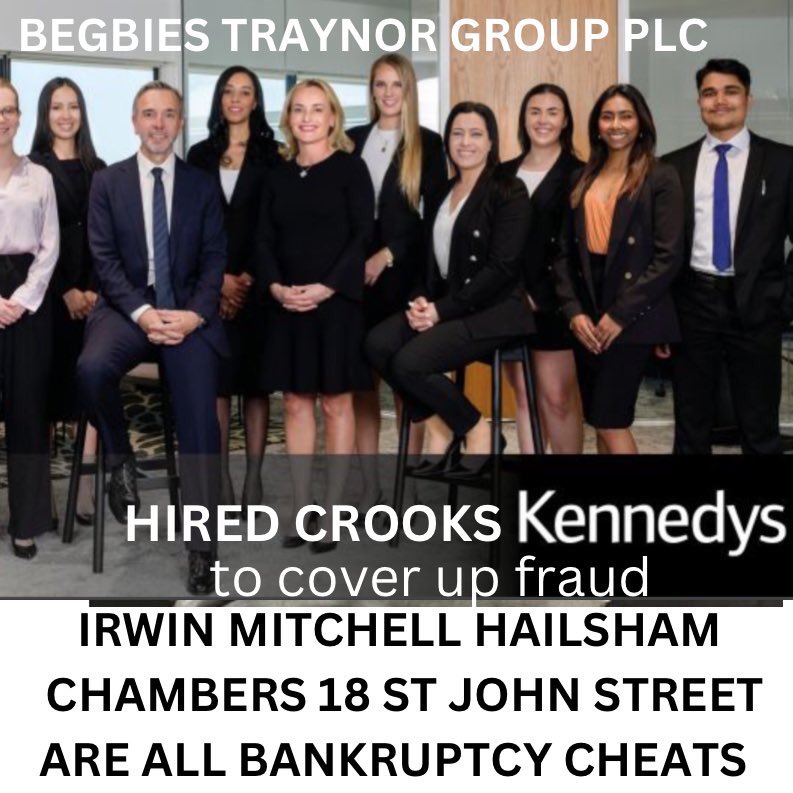 #TRUECRIMEDIARY

@irwinmitchell #solicitors nefarious #PostOfficeScandal #bankruptcy #fraudsters with @BegbiesTrnGroup raping their vulnerable victims @pbarberBTG a cowardly ponce!

@KennedysLaw @Hailsham_Chamb @CartwrightKing cover up crime

@BfcDale @HLInvest @LSEplc #CONMEN