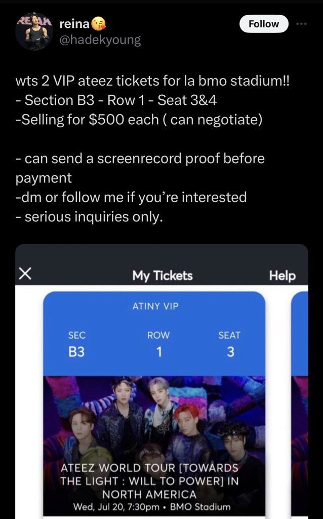 user @/hadekyoung is a scammer!!!! pls spread the word #Ateezpresale #ATEEZTOUR