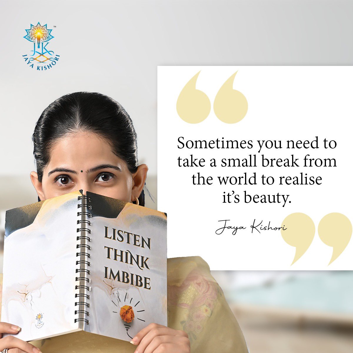 Sometimes you need to take a small break from the world to realise its beauty.
#jayakishori #jayakishorimotivation #motivationalquotes #dailymotivation