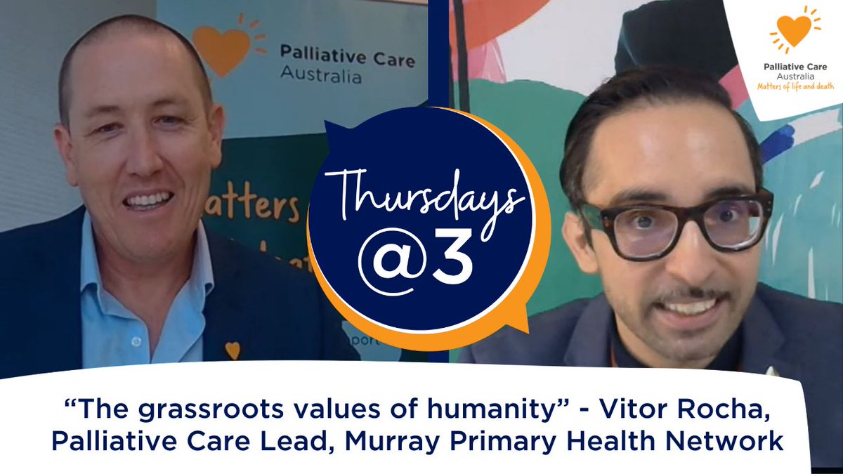 Another Thurs@3 episode! Today’s guest joins us from regional VIC, Vitor Rocha is the Palliative Care Lead with Murray Primary Health Network. Vitor is a gay, Brazilian born, overseas trained GP, researcher & palliative care public health advocate 👉 ow.ly/Vr9x50RuibH