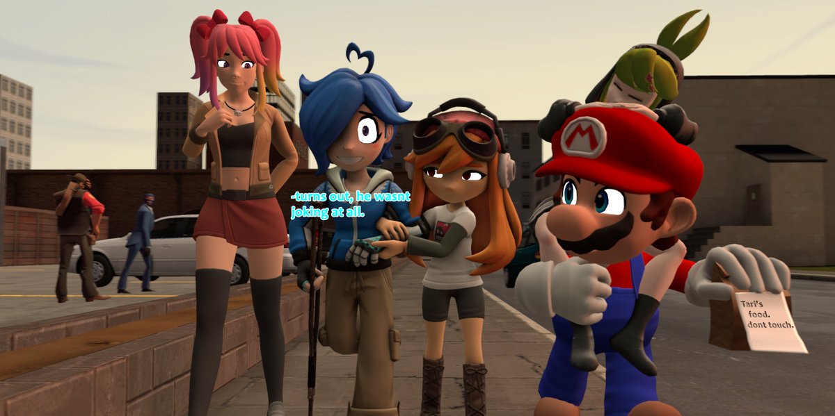 after leaving the hospital: #smg4fanart #smg4tari #smg4meggy #smg4saiko #smg4melony #smg4mario